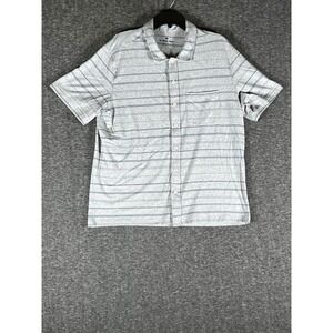 The Normal Brand Mens XL Active Puremeso Striped Short Sleeve Button Down Shirt